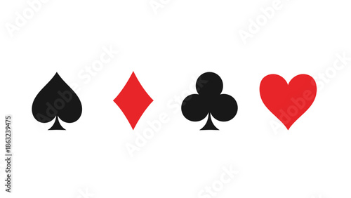 Set Suit deck of playing cards on white background. Vector illustration