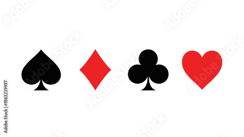 Set Suit deck of playing cards on white background. Vector illustration