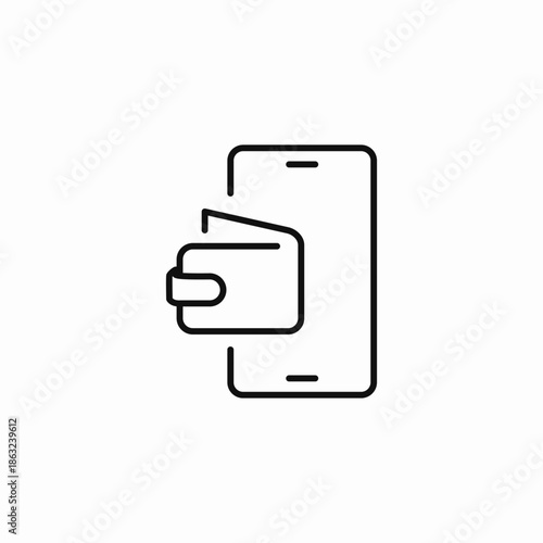 mobile wallet app icon sign vector