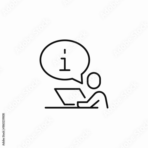person laptop query icon sign vector