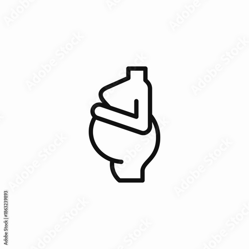 pregnant woman belly icon sign vector