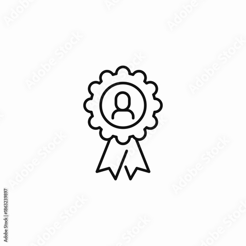profile award ribbon icon sign vector