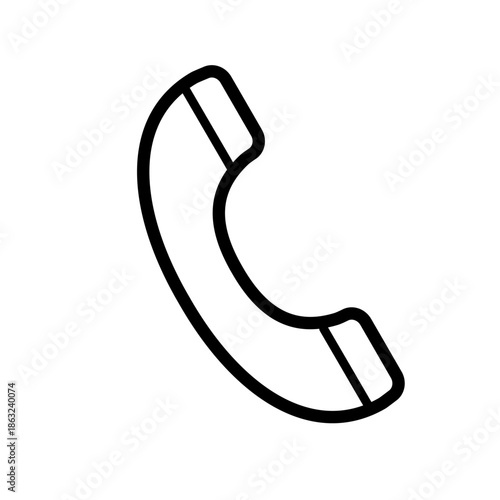 Telephone handset, simple line vector icon