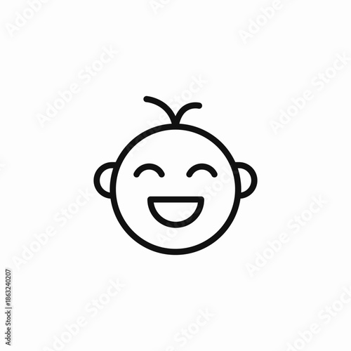 smiling happy baby icon sign vector