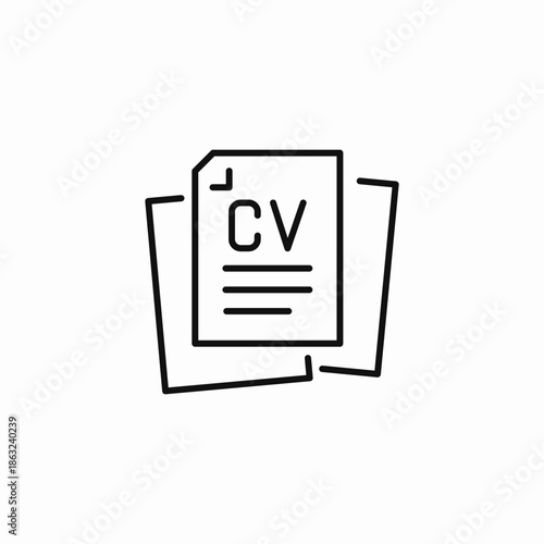 stacked curriculum vitae icon sign vector