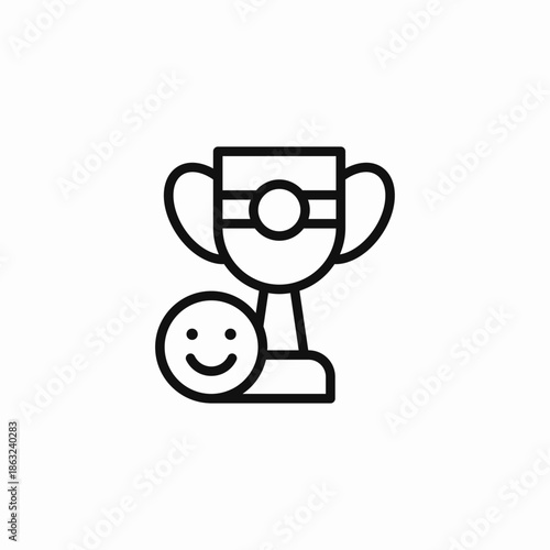 success trophy smile icon sign vector