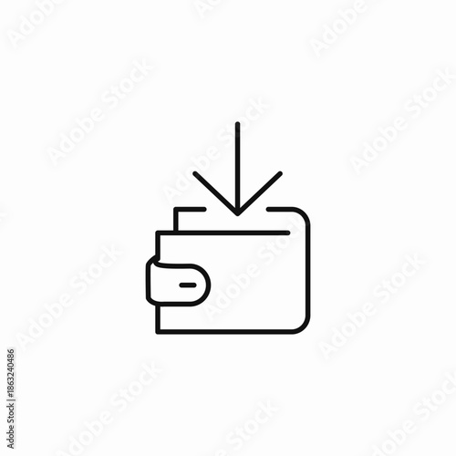 wallet money in icon sign vector