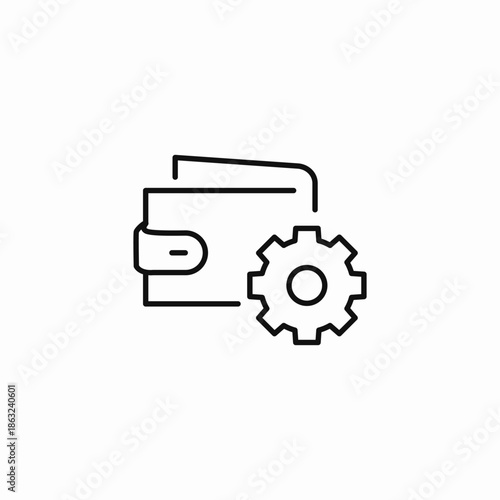 wallet settings configuration icon sign vector