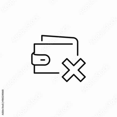 wallet transaction failed icon sign vector
