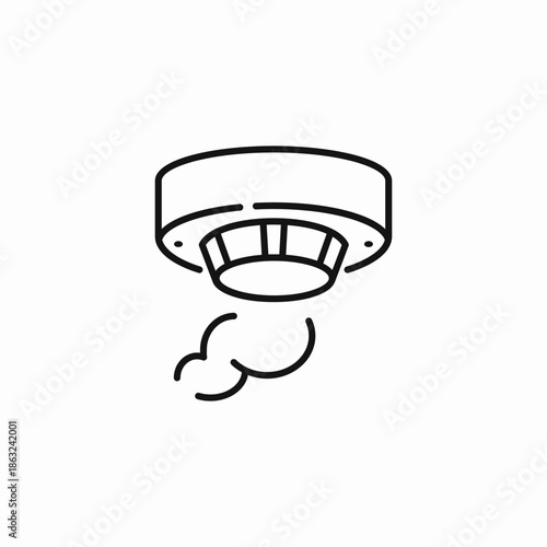 alarming smoke detector icon sign vector