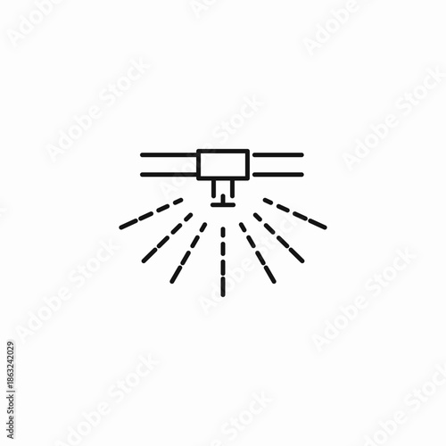automatic fire sprinkler icon sign vector
