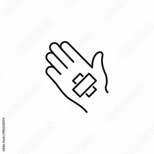 bandaged hand treatment icon sign vector