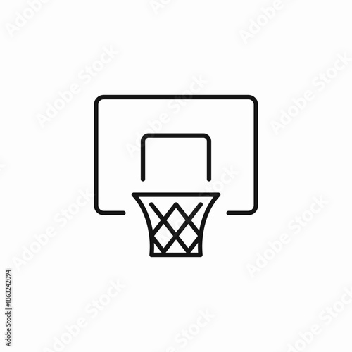 basketball hoop net icon sign vector