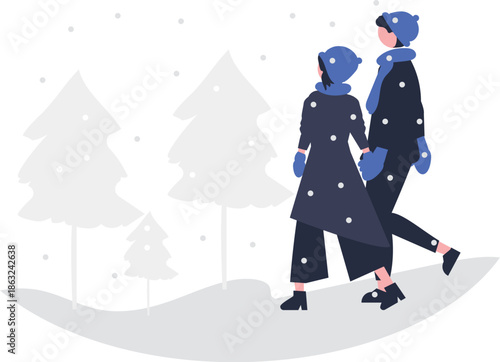 A solitary figure walks through a peaceful winter landscape enjoying the calm and quiet beauty of nature s seasonal display