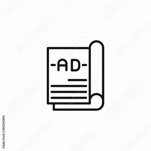 newspaper advertisement flyer icon sign vector