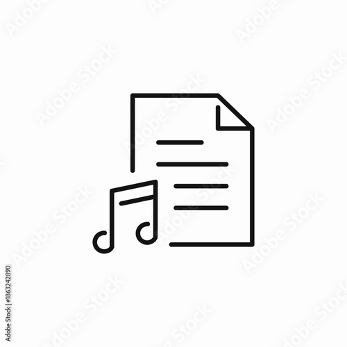 music sheet lyrics icon sign vector