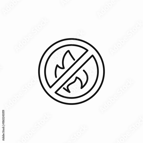 prohibited flames sign icon sign vector