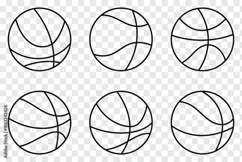 Basketball icon set, collection of basketball symbols. Basketball icon vector.