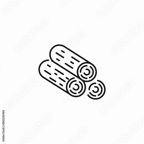stacked tree logs icon sign vector