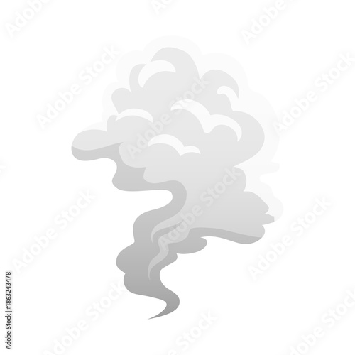Smoke cloud rising up in the air