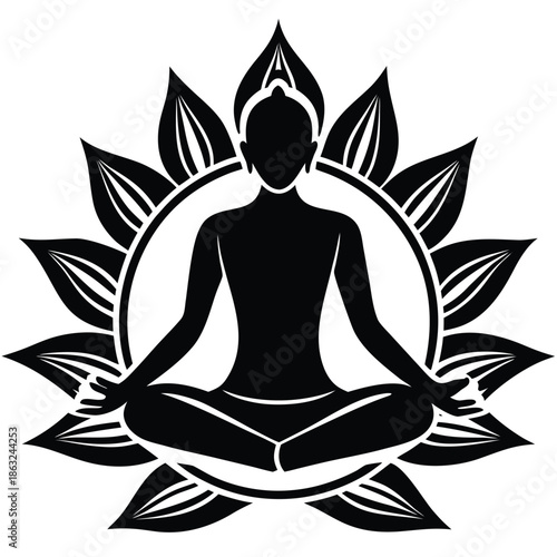 silhouette of a yoga