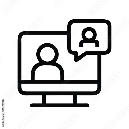 Expert opinion icon in black. flat graphic vector icon