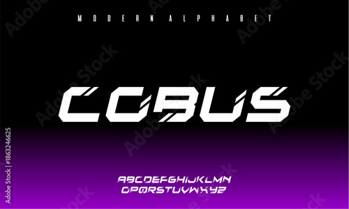 Modern alphabet font style with bold Corbus typography