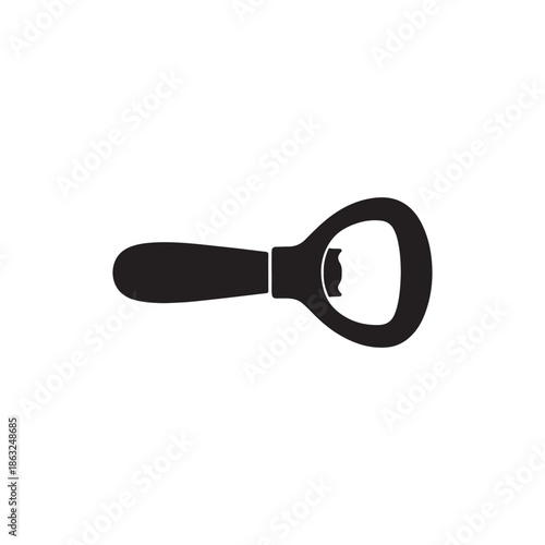 Beer bottle opener silhouette icon vector illustration
