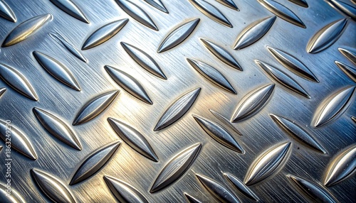 Close-up of a textured silver metallic diamond plate surface with a diagonal cross-hatch pattern