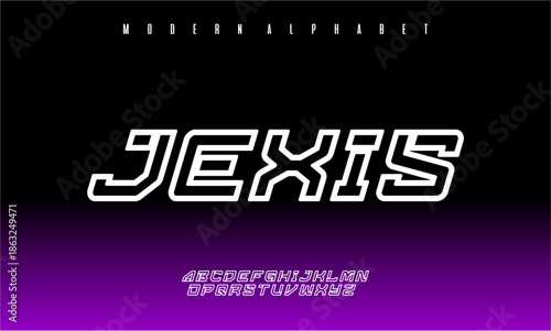 Modern alphabet typography with JEXIS font 