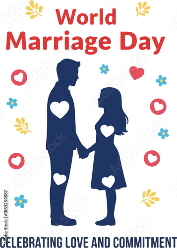 PWorld marriage day celebration with silhouette of loving couplerint