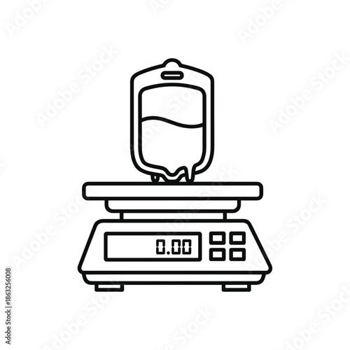 Medical scale for weighing blood bags in clinical settings  
