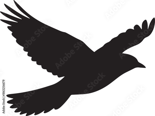 Majestic Flying Bird Silhouette - Freedom Spirit Vector