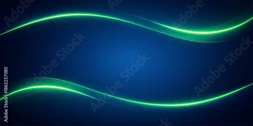 Abstract blue and green backgrounds with flowing lines create a futuristic wallpaper design featuring smooth light waves, curved motion patterns, and a texture of fractal energy in a vector art backdr