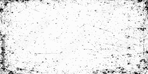 Abstract grunge background with black ink splashes and wet paint drops creates a textured dirt pattern on a dirty old paper surface design