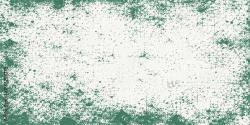 An abstract green grunge background features a textured vintage wall pattern with old paint splashes and a dirty liquid design on a cold winter paper backdrop