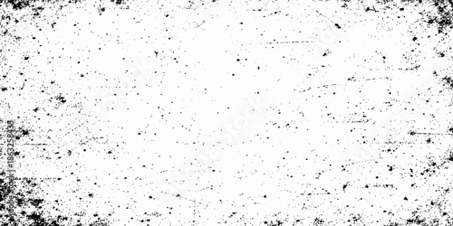 Abstract grunge background with blue ink splashes and wet rain drops on a textured white window glass surface