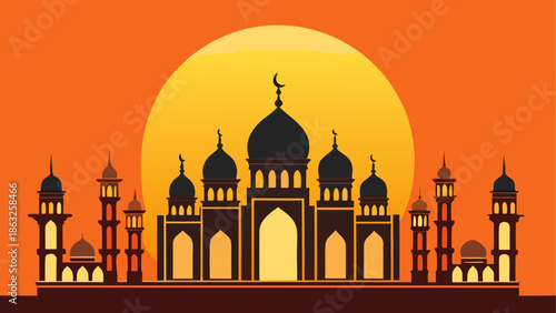 Islamic Ramadan Concept Ramadan Night Scene  Traditional Ramadan Design Crescent Moon Ramadan Ramadan background keywords AI image generation prompt