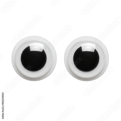 Pair of googly eyes isolated on transparent background