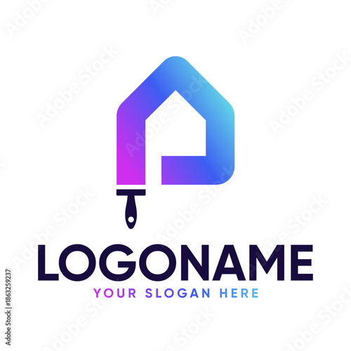 Letter P Paint House Premium Logo Design