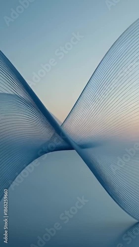 Abstract blue lines in a wave-like pattern, symbolizing data flow or fluid movement against a gradient background