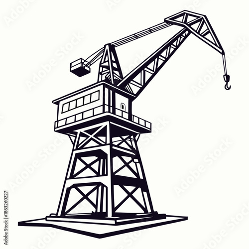 Industrial crane at worksite