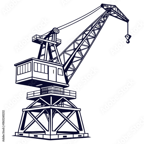 Industrial crane in operation