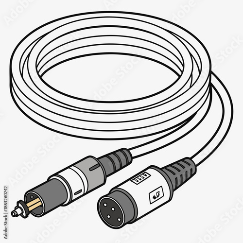 White audio cable with 3.5mm and xlr connectors