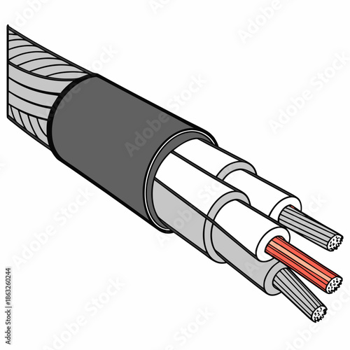 Cross section of electrical cable
