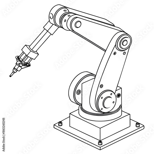 Industrial robot arm performing task