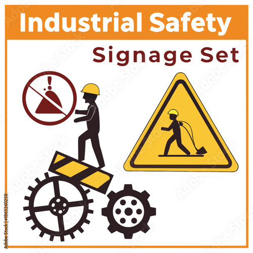 Industrial safety signage set