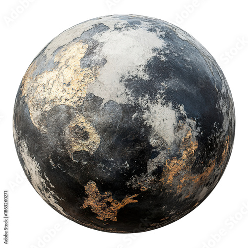 Celestial Sphere: A detailed depiction of a celestial sphere, showcasing continents with rich textures and intricate detailing, embodying the essence of planetary and global understanding.