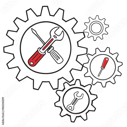 Interconnected tools and gears