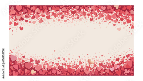 Heartfelt Composition: An artistic array of heart shapes delicately frames a central space, creating an evocative design for expressions of love and affection. 